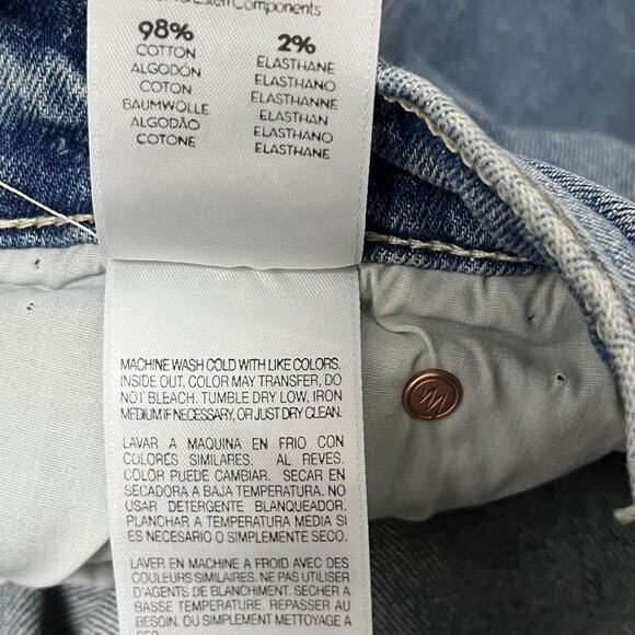 MOTHER Stunner Ankle Step Fray Distressed Skinny Jeans Size 29 Light Wash NWT - Picture 10 of 11